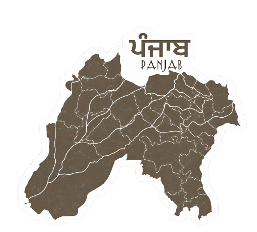 Old Punjab Map Sticker